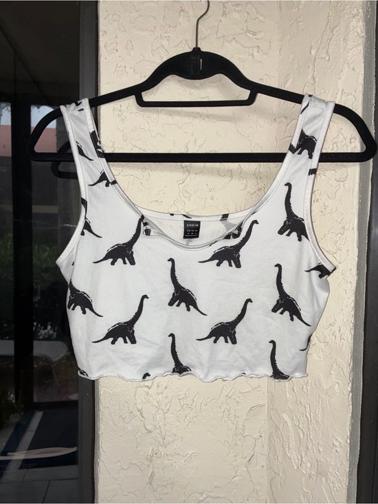 SHEIN Tops - SHEIN White Tank Top with Black Graphic Print